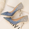 High-heeled shallow mouth pointed gradient sequins