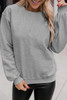 Gray Solid Classic Crewneck Pullover Sweatshirt