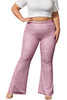 Pink Shiny Sequin Plus Size Flowy Flare Pants