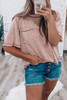 Dusty Pink Exposed Seam Detail Loose T-shirt