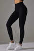 Black High Waist Solid Color Yoga Leggings