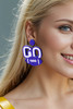 Bluing Beaded Go Football Earrings