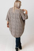 Khaki Plus Size Leopard Print Half Sleeve Open Front Cardigan Khaki Plus Size Leopard Print Half Sleeve Open Front Cardigan