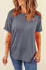 Gray Casual Plain Crew Neck Tee