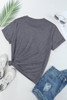 Gray Casual Plain Crew Neck Tee