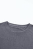 Gray Casual Plain Crew Neck Tee