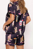 Black Western Boots Printed Short Pajama Set