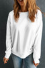 Beige Solid Classic Crewneck Pullover Sweatshirt