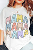 White MAMA Slogan Print Crew Neck Casual T Shirt White MAMA Slogan Print Crew Neck Casual T Shirt