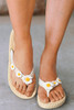 White Daisy Decor Braided Detail Flip Flops
