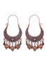 Chestnut Vintage Semilune Shape Wooden Beaded Dangle Earrings