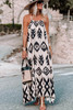 Black Western  Aztec Printed Fashion Vacation Sundress