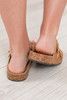 Camel Suede Adjustable Strap Toe Ring Outdoor Slippers