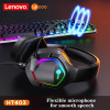 Lenovo HT403 Wire Gaming Headsets Over-Ear Headphones Noise Cancelling Earphones For mobile Phone Pc Computer Ps4 Ps5