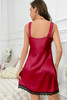 Red Dahlia Lace Splicing Loose Fit Sleeveless Lounge Dress