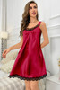 Red Dahlia Lace Splicing Loose Fit Sleeveless Lounge Dress