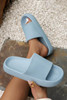 Mist Blue Solid Non-slip Wide Band Thick Sole Slippers