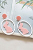 White Easter Colorblock Bunny Drop Earrings