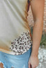 Khaki MAMA Leopard Bleached Print Crew Neck T Shirt