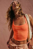 Grapefruit Orange Athletic Ribbed Cropped Cami Top