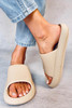 Beige Solid Non-slip Wide Band Thick Sole Slippers