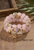 Pink 3pcs Bowknot Pendant Beaded Bracelet