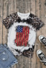 Leopard Vintage American Flag Graphic T Shirt Leopard Vintage American Flag Graphic T Shirt