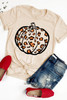 Khaki Leopard Pumpkin Graphic T Shirt