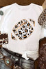 White Leopard Heart Shape Rugby Print Short Sleeve T Shirt