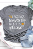 Gray Leggings Leaves and Lattes Please Graphic Tee