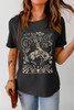 Black Western COWBOY 78 Graphic Crew Neck T Shirt Black Western COWBOY 78 Graphic Crew Neck T Shirt