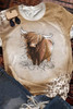 Khaki Western Highland Cattle Graphic T Shirt
