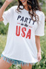 White PARTY In The USA Graphic Crew Neck T Shirt