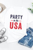 White PARTY In The USA Graphic Crew Neck T Shirt