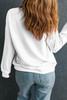 Beige Eater Egg Sequin Patched Crew Neck Sweatshirt