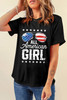 Black Stars and Stripes Glasses Slogan Graphic T Shirt