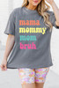 Gray mama mommy mom bruh Crew Neck Graphic Tee