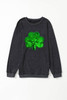 Black Sequin Embroidered Clover Corded Sweatshirt Black Sequin Embroidered Clover Corded Sweatshirt