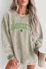 Green LUCKY Clover Embroidered Corded Crewneck Sweatshirt Green LUCKY Clover Embroidered Corded Crewneck Sweatshirt