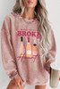 Pink WINE NEVER BROKE my Heart Corded Baggy Sweatshirt