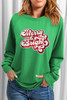Green Merry & Bright Sequin Pattern Raglan Sleeve Sweatshirt
