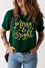 Green Merry & Bright Starry Graphic Tee