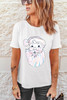 White Cute Santa Claus Graphic Casual Tee