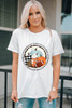 White Autumn Vibes Pumpkin Graphic T-shirt