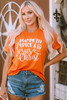 Orange PUMPKIN SPICE & Jesus Christ Graphic T-shirt