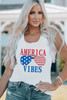 White AMERICA VIBES Sunglasses Graphic Print Racerback Tank Top