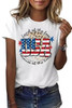 White USA Flag Slogan Graphic T-shirt