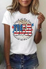 White USA Flag Slogan Graphic T-shirt