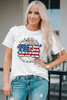 White USA Flag Slogan Graphic T-shirt