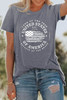 Gray United States Of America Flag Graphic Print T Shirt